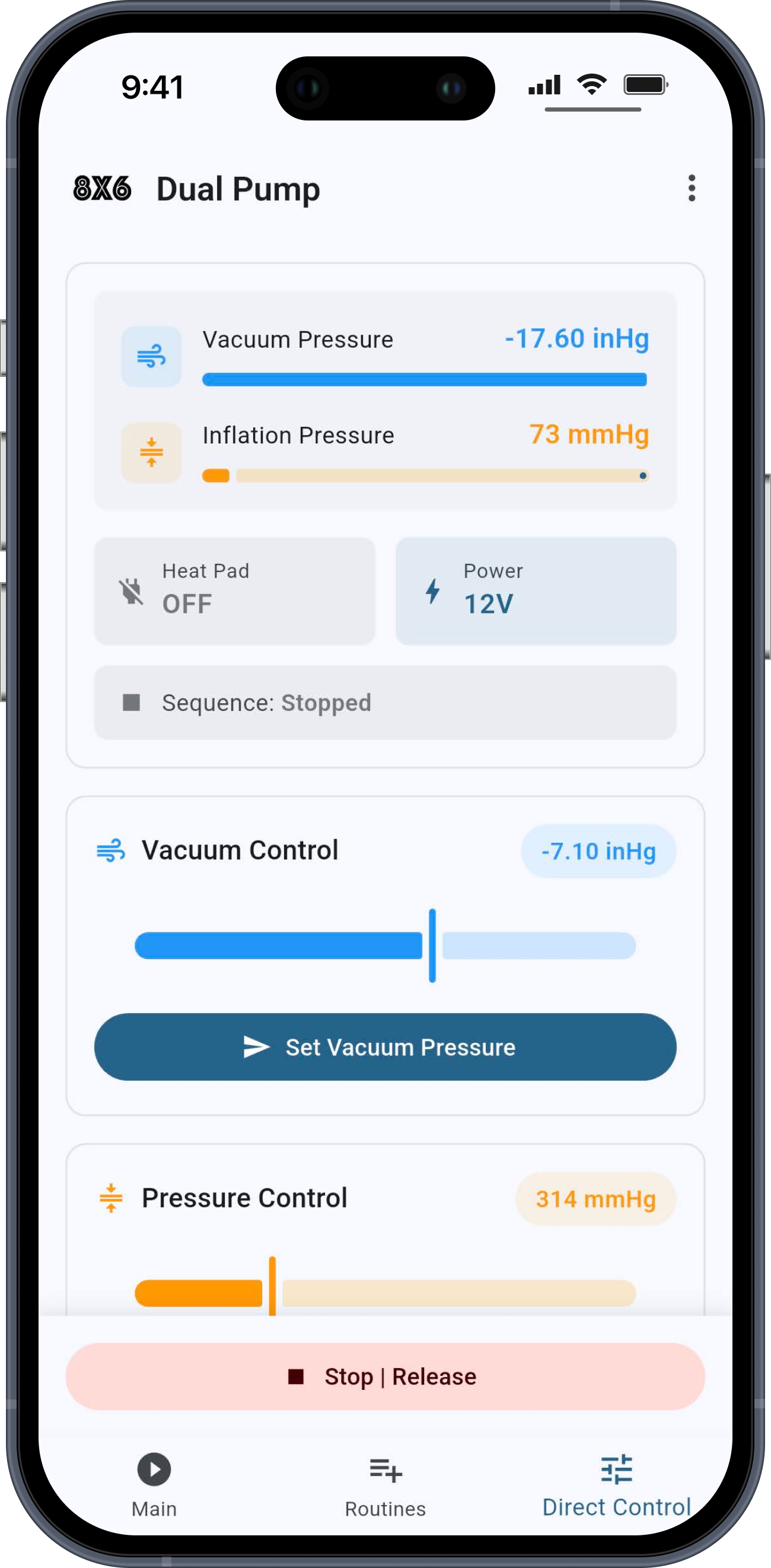 Direct control UI mockup