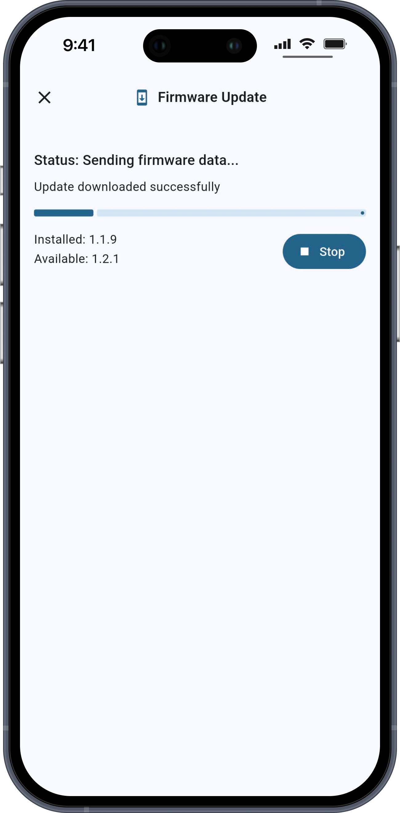 Firmware update mockup